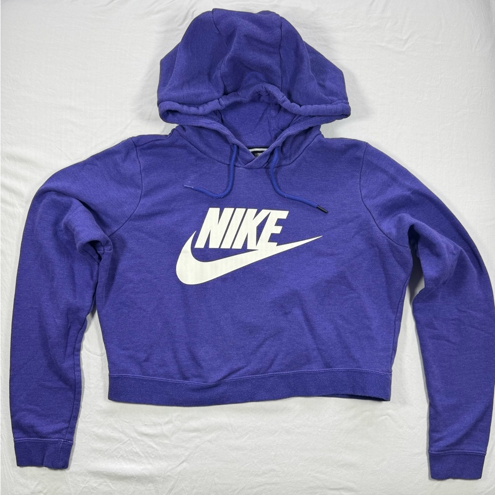 NIKE Cropped Purple Hoodie, EUC, Women’s Medium